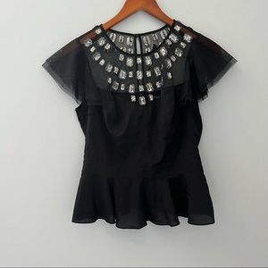 HP STATEMENT STYLE: Black Bebe Bejeweled Top
